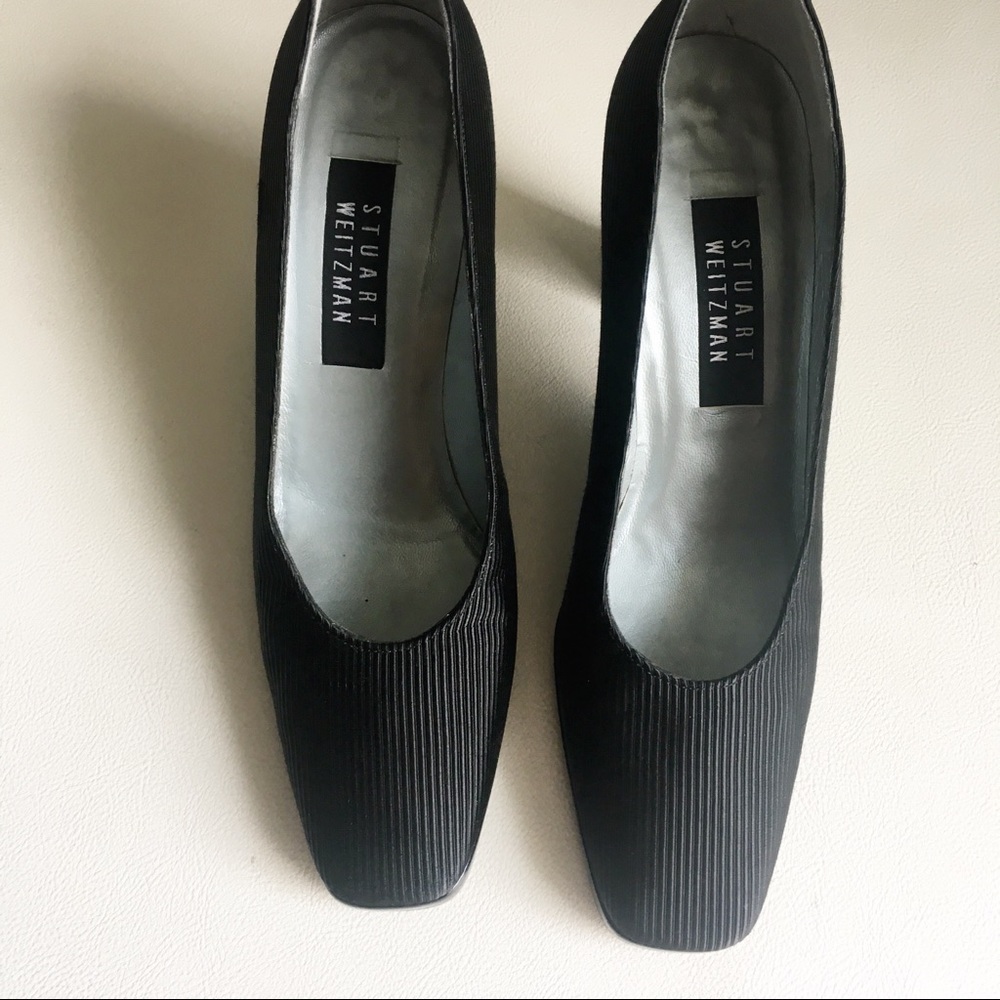 Stuart Weitzman Square Toe Ribbed Heels - image 2